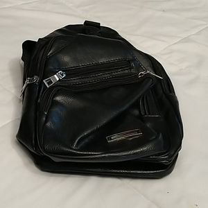 Faux leather shoulder bag